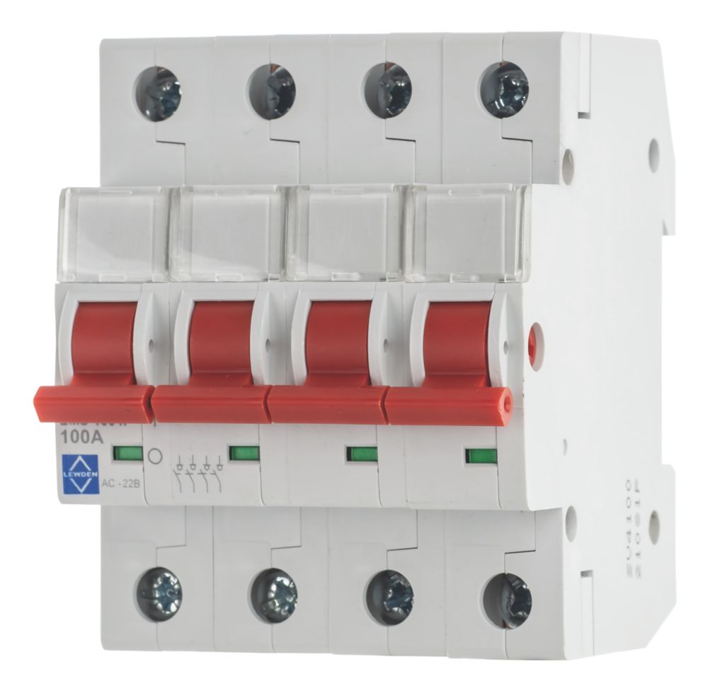 Lewden A Pole Phase Mains Switch Disconnector Screwfix