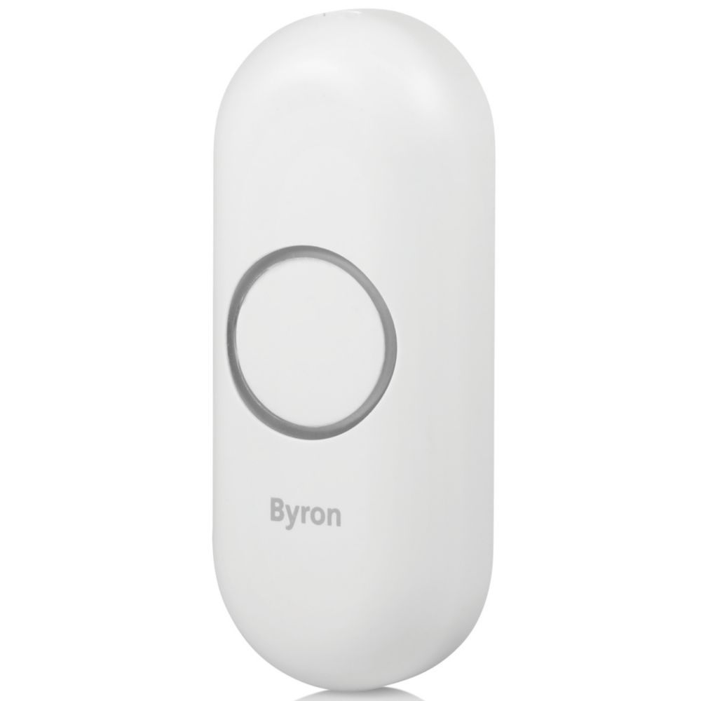 Byron Dby Wireless Battery Powered Bell Push White Screwfix