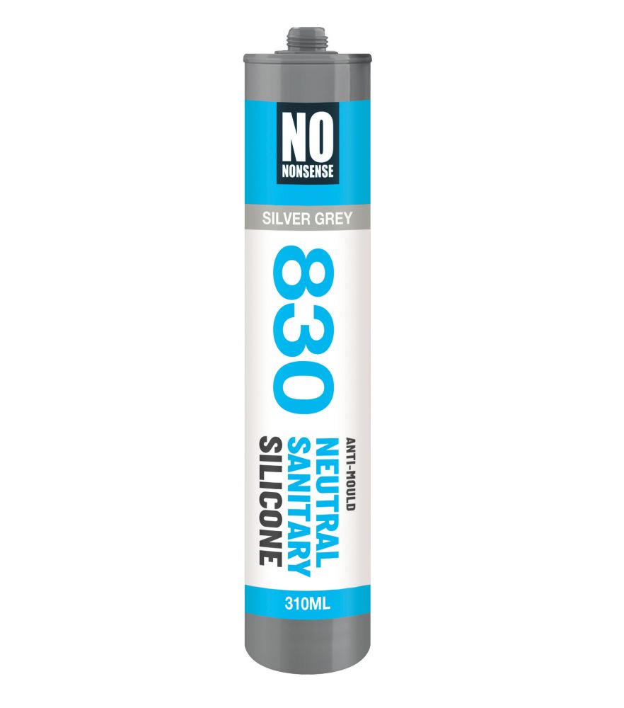 No Nonsense 830 Anti Mould Neutral Sanitary Silicone Sealant Silver