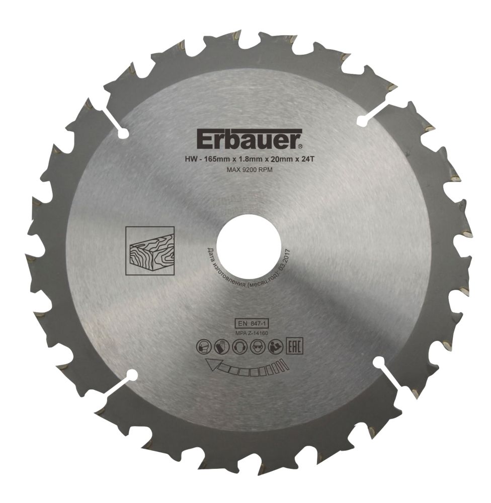 Erbauer Wood Tct Saw Blade Mm X Mm T Screwfix