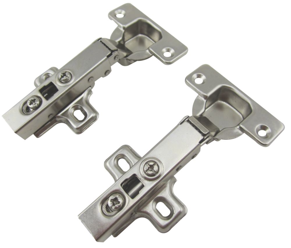 Nickel Soft Close Clip On Concealed Hinges 35mm 2 Pack Cabinet