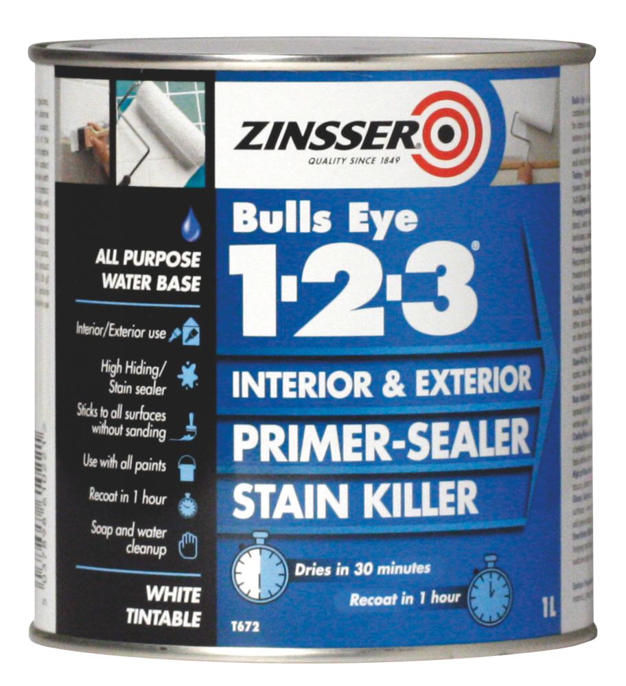 Zinsser Bulls Eye 1 2 3 Primer Sealer 1ltr