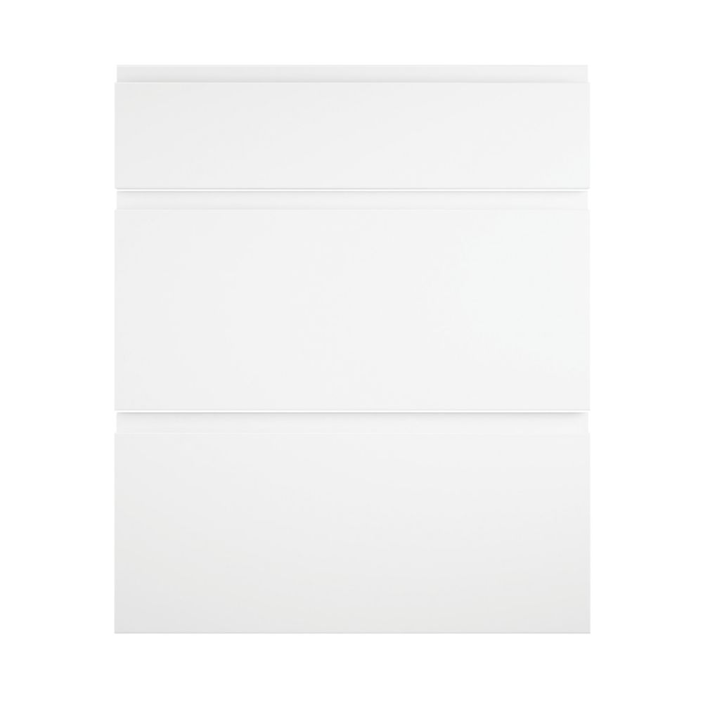 Pan 3 Drawer Fronts 596 X 732mm White Slab Fitted Kitchen