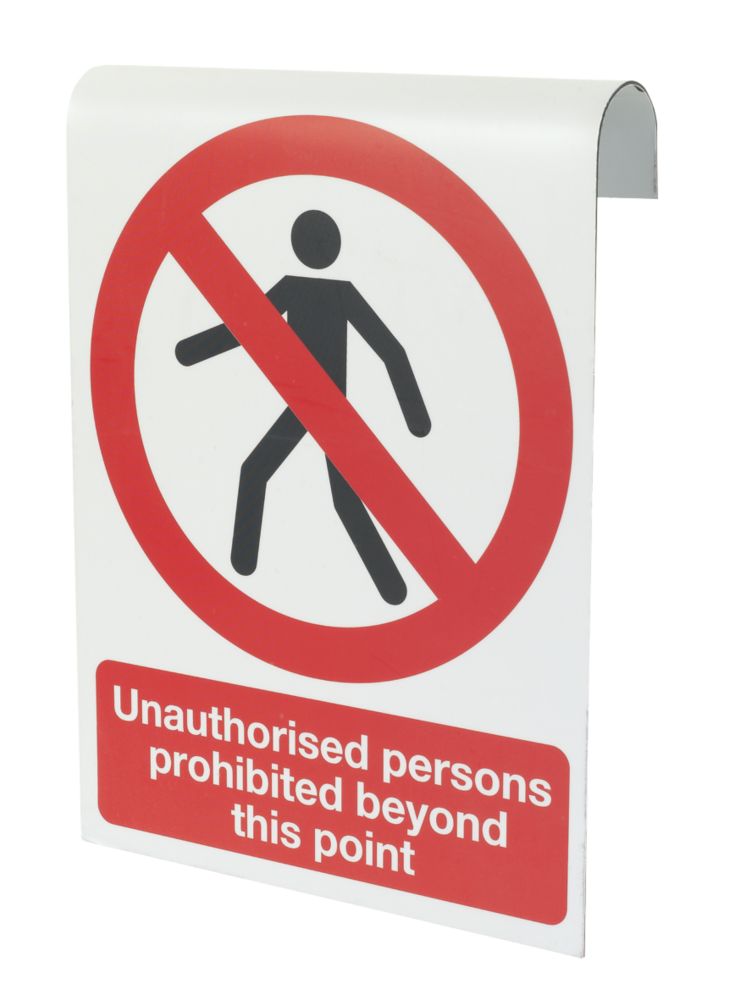 Unauthorised Persons Prohibited Beyond This Point Sign Alumin. 500 x 300mm Reviews