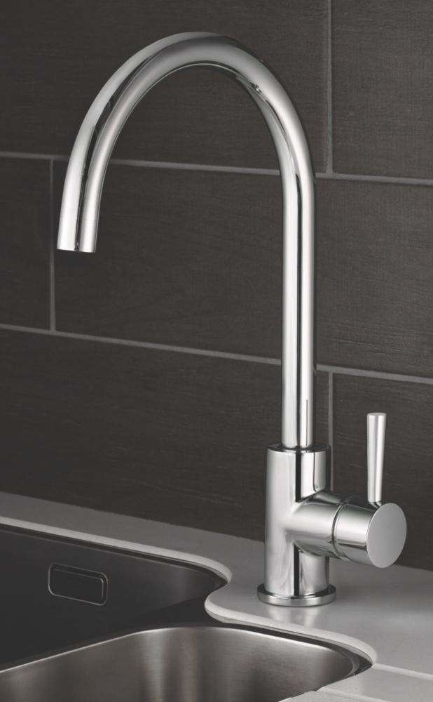 Swirl Side Lever Mono Mixer Kitchen Tap Chrome