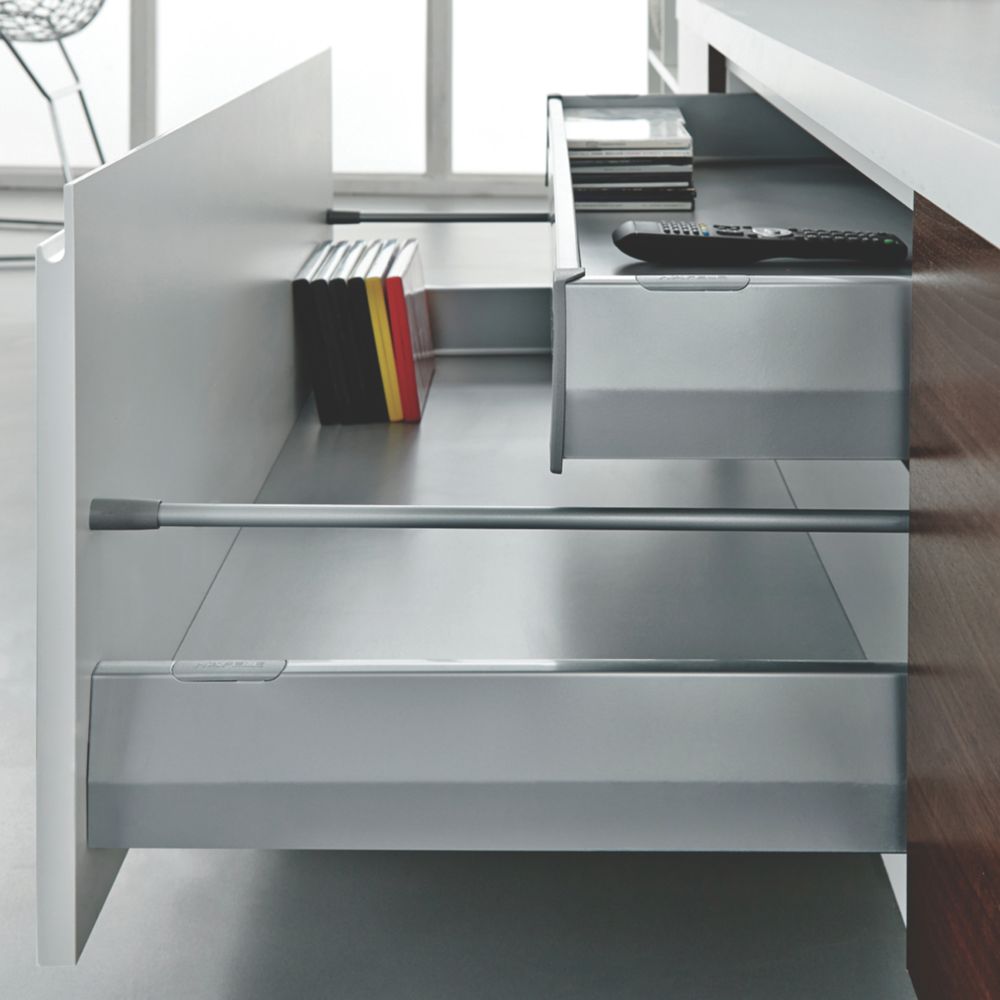 Hafele Drawer Rail Set Grey 400mm 2 Pack Drawer Runners