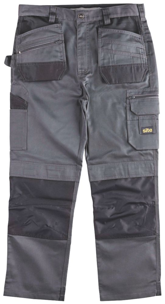 Site Jackal Work Trousers Grey / Black 34