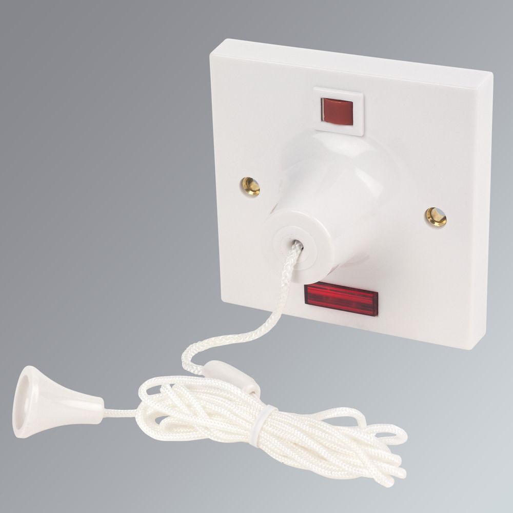 Mk 50a 1 Way Pull Cord Switch White Switches Sockets