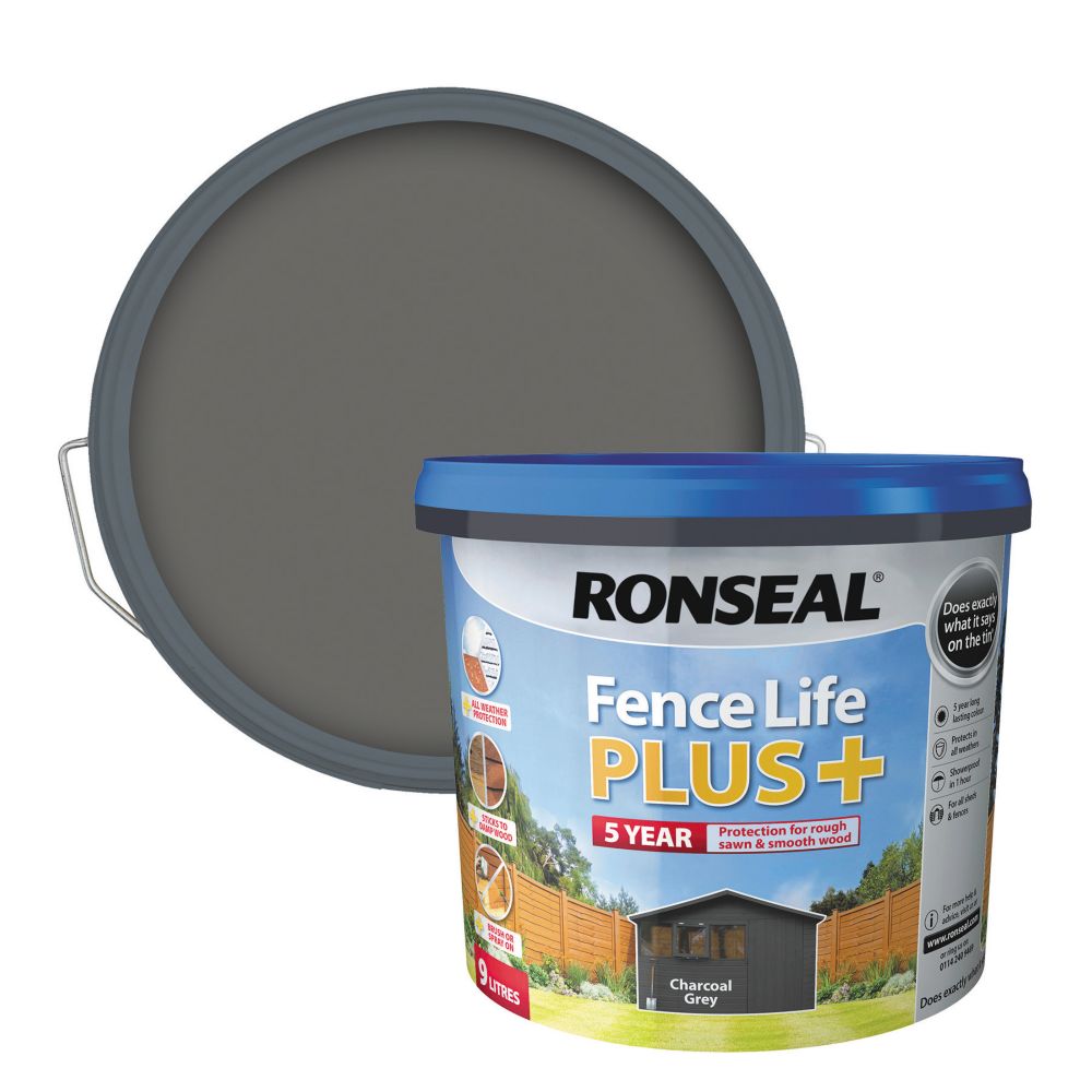 Ronseal Fence Life Plus Shed & Fence Treatment Charcoal Grey 9Ltr Reviews