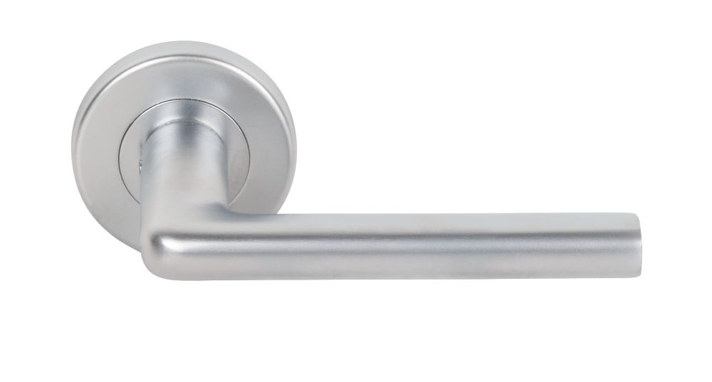 Smith & Locke Uno Fire Rated Contemporary Lever on Rose Door Handles Pair Satin Chrome Reviews