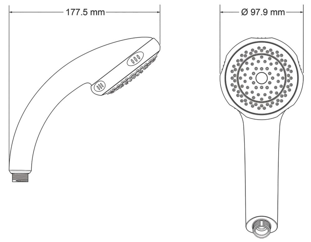 Mira Logic Hand Shower White 98 x 199mm