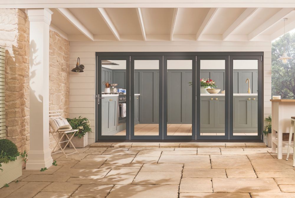 Jeld Wen Bedgebury Slide Fold Patio Door Set Grey 3594 X 2094mm