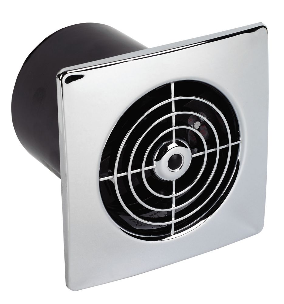 Manrose Lp100st 15w Bathroom Extractor Fan With Timer Chrome 240v