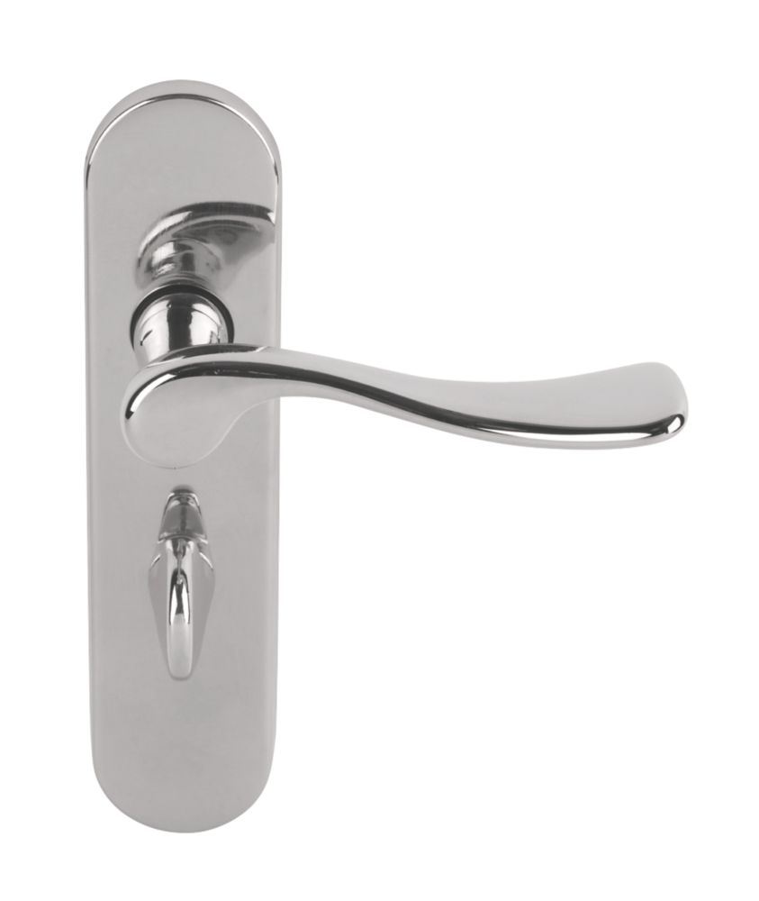 Urfic Berkshire Fire Rated Bathroom Door Handles Pair Polished Nickel Reviews