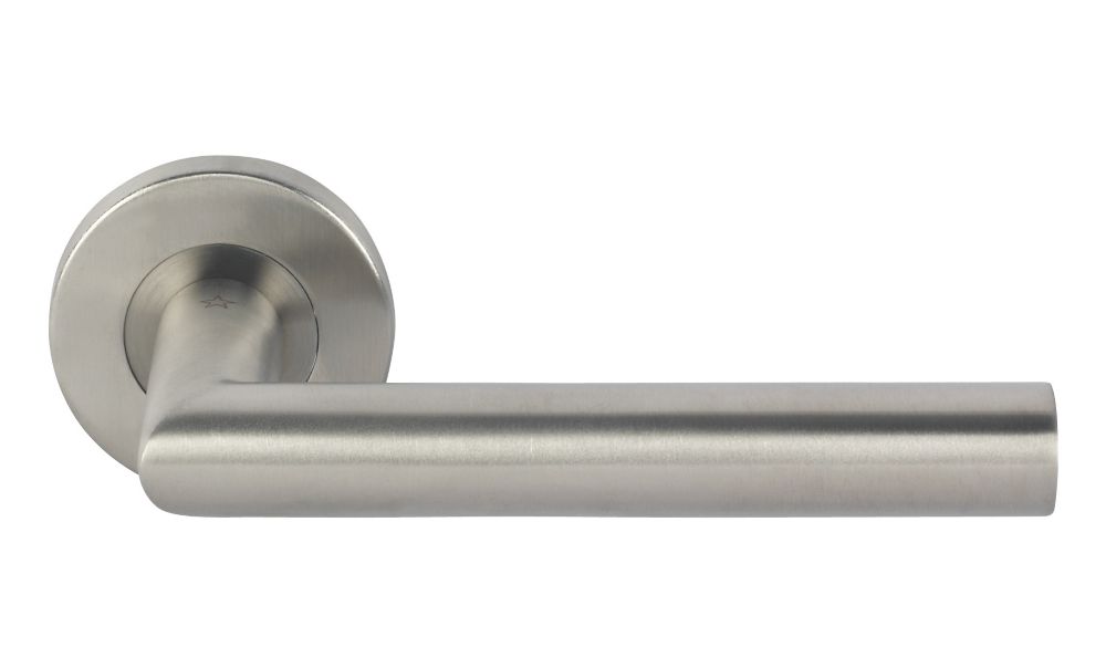 Eurospec Mitred Fire Rated Mitred Lever on Rose Pair Satin Stainless Steel Reviews