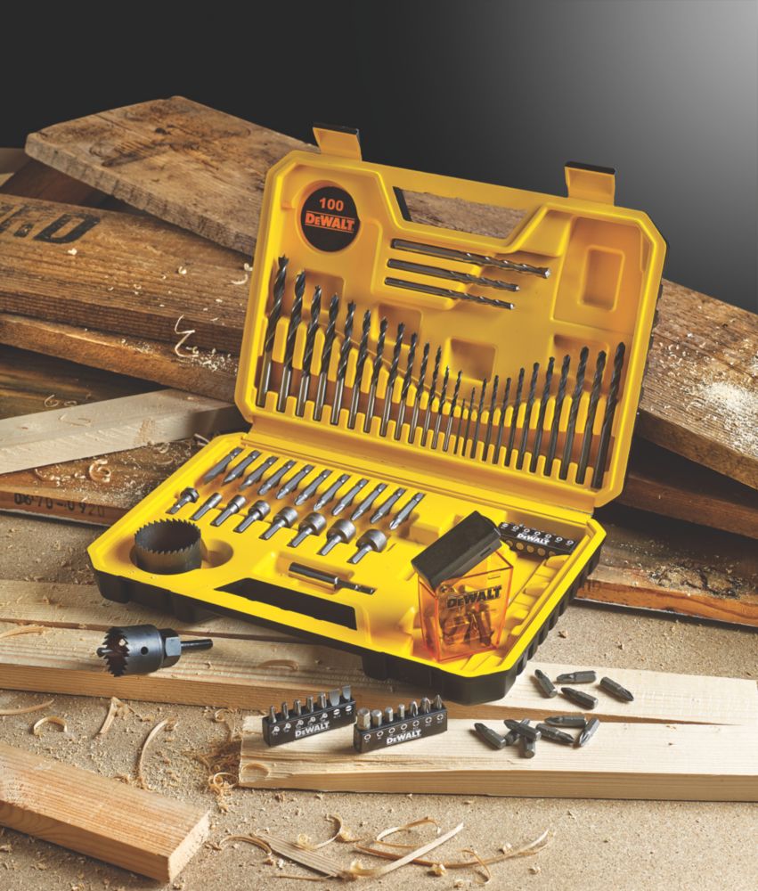 Dewalt Straight Shank Combination Drill Bit Set 100 Pieces Drill Bit Sets Screwfix Com