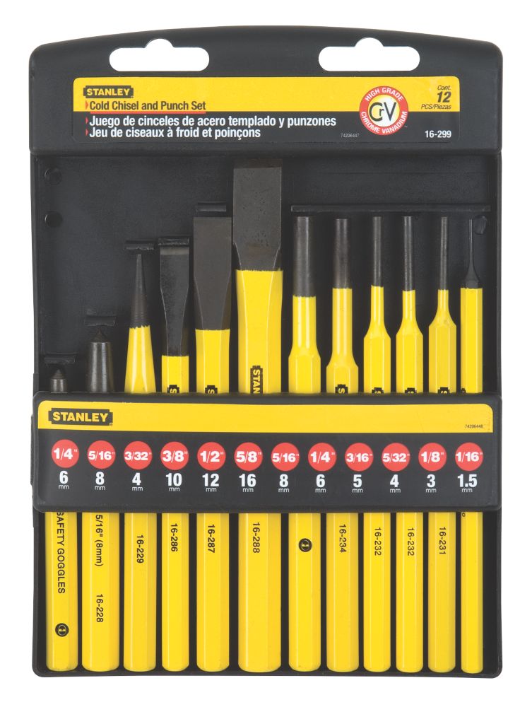 Stanley 4-18-299 Cold Chisel & Punch Set 12 Pcs