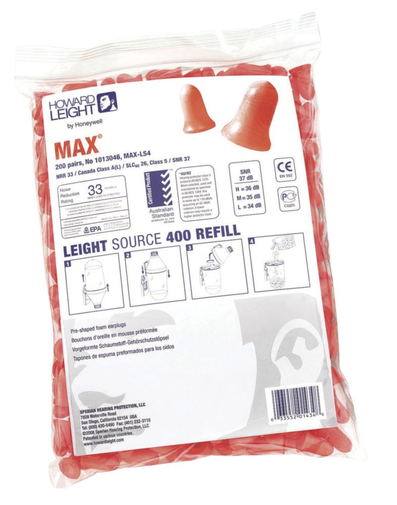 Howard Leight Max 37dB Foam Ear Plugs 200 Pairs Reviews