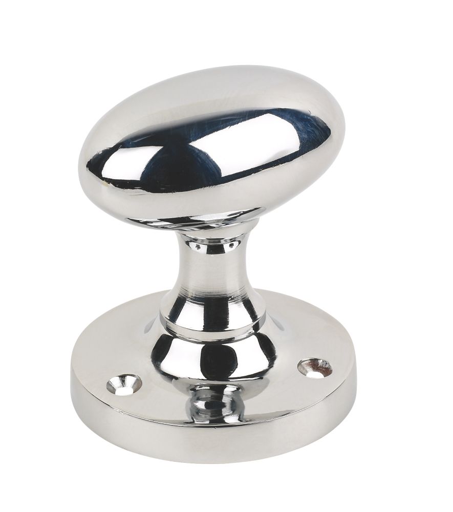 Smith & Locke Oval Mortice Knobs Pair Polished Chrome 55mm