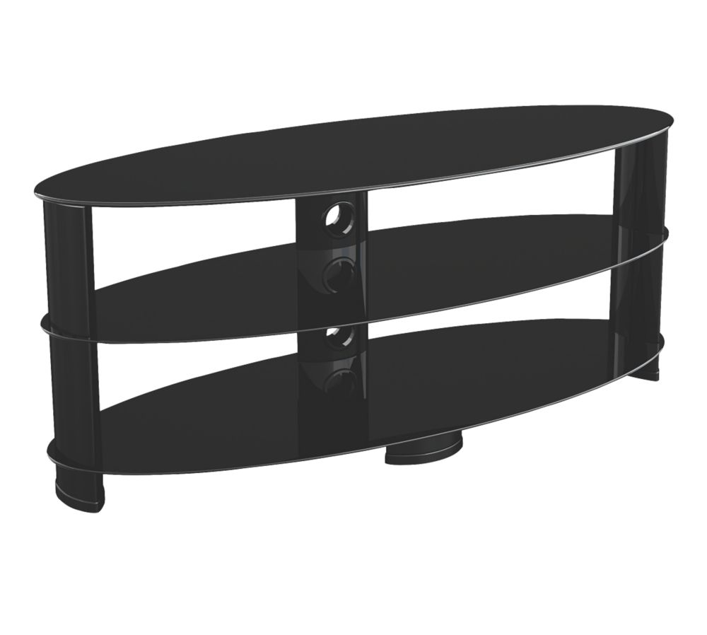 Avf Ovl1200bb Tv Stand Black Body Black Glass Tv Stands