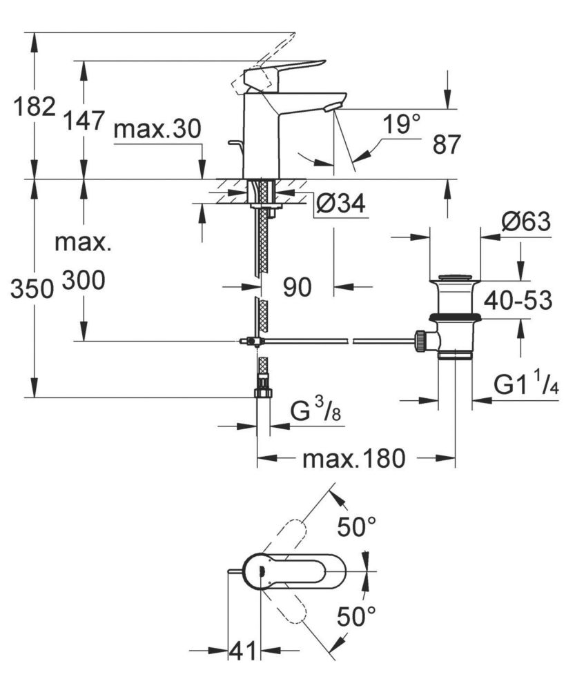 Grohe BauEdge Basin Mixer Tap