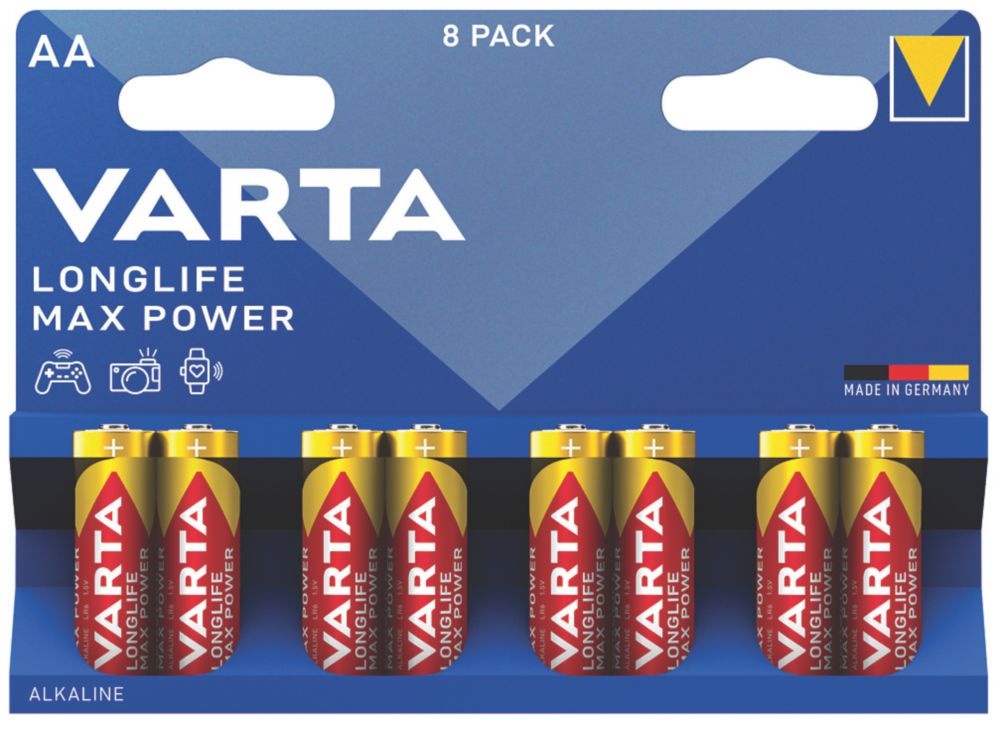 Varta Longlife Max Power Aa Batteries 8 Pack Batteries Screwfix Com