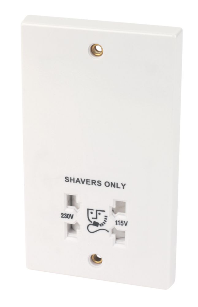 2-Gang Dual Voltage Shaver Socket 110 / 240V White Reviews