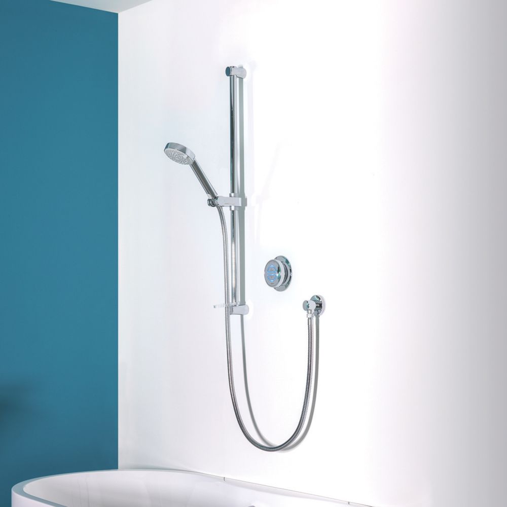 Aqualisa Quartz HP/Combi Rear-Fed Chrome Thermostatic Digital Shower with Diverter & Bath Filler