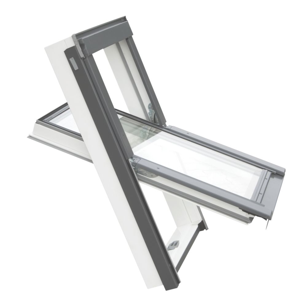 Tyrem C2A Manual Centre-Pivot White uPVC uPVC Roof Window Clear 550 x 780mm