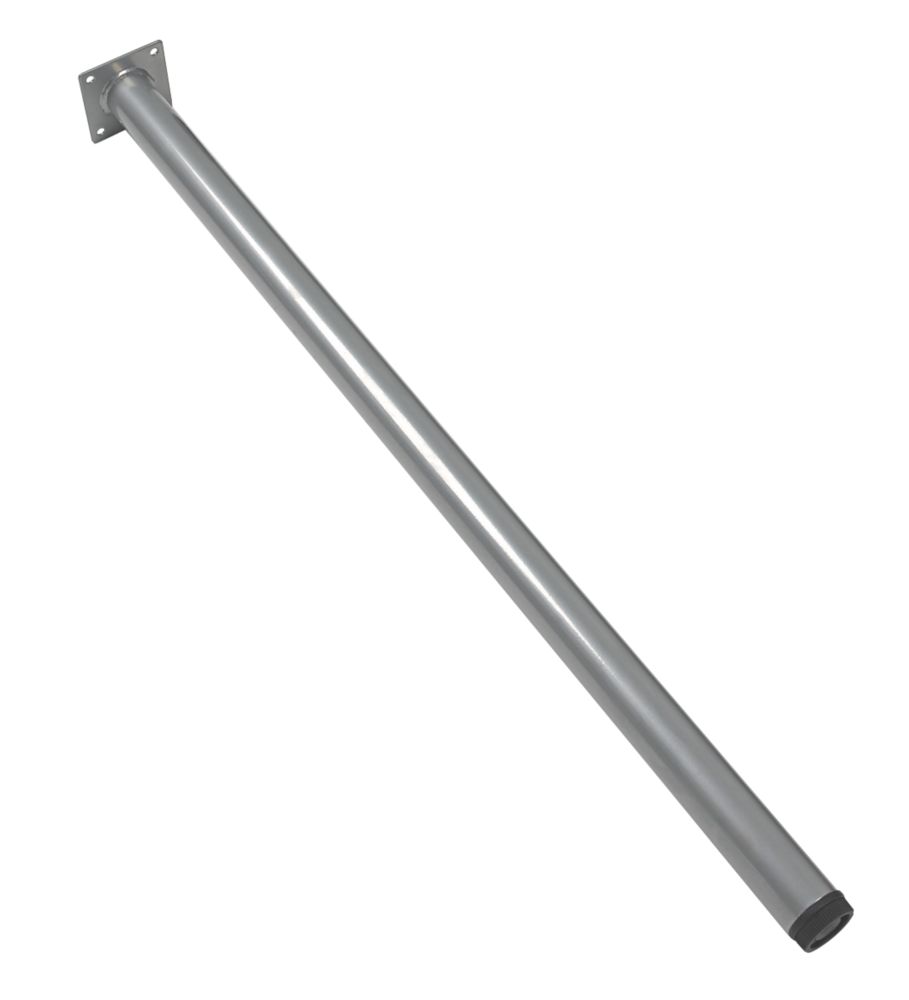 Rothley Round Furniture Leg Silver 700mm Worktop Fittings Screwfix Com