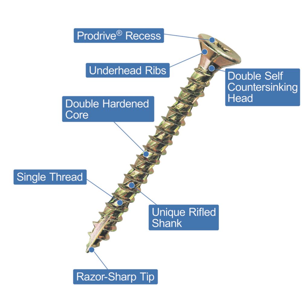 TurboGold PZ Double-Countersunk Multipurpose Screws 4.5 x 60mm 200 Pack