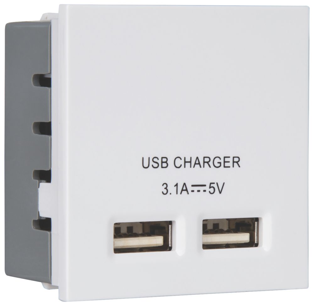 LAP USB Charger Grid Module White