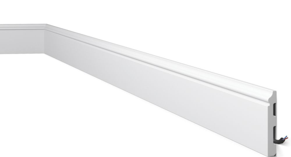 Ogee Skirting Board White 2 4m X 80mm X 12mm 6 Pack Skirting Board Screwfix Com