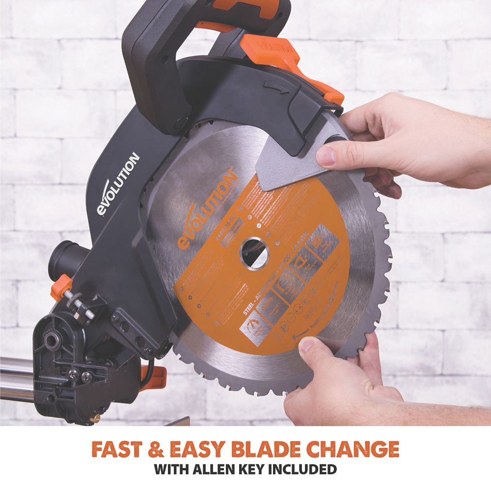 Evolution R255SMS 255mm Electric Single-Bevel Sliding Mitre Saw 110V