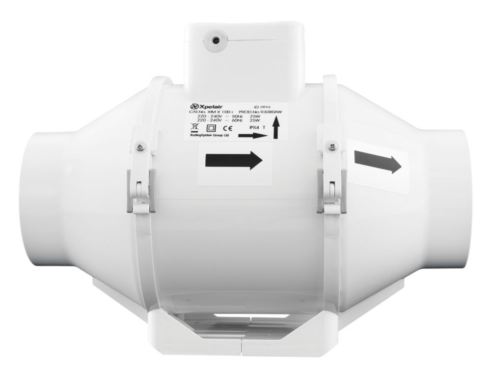 Xpelair XIMX100+T 25W In-Line Mixed Flow Extractor Fan