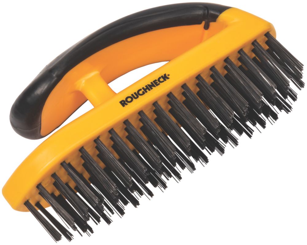Roughneck Soft Grip Block Wire Brush With Handle Wire Brushes Screwfix Com