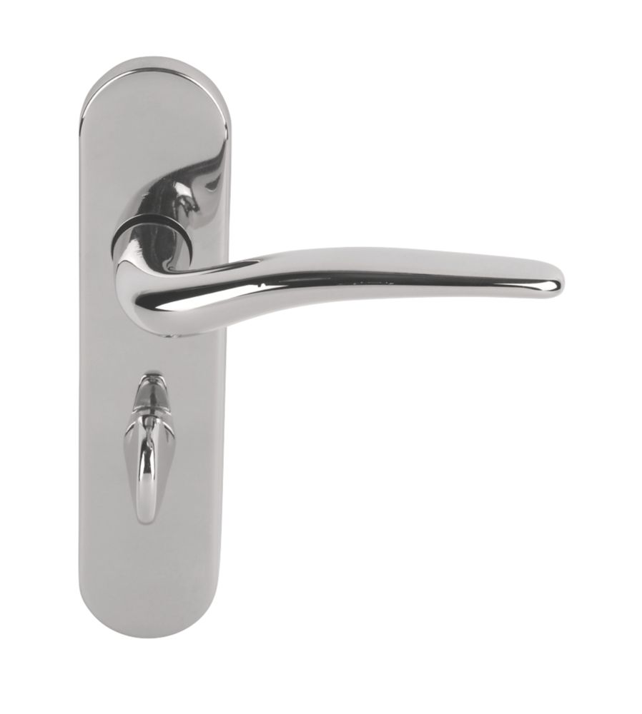 Urfic Yorkshire Fire Rated Bathroom Door Handles Pair Polished Nickel Reviews