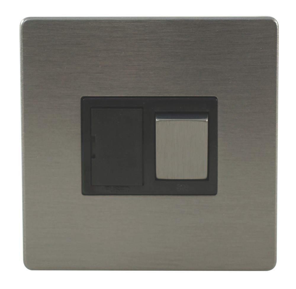 LAP 13A Switched Fused Spur Slate-Effect with Black Inserts