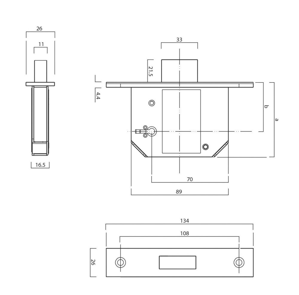 Legge Polished Brass BS 5-Lever Mortice Deadlock 68mm Case - 45mm Backset