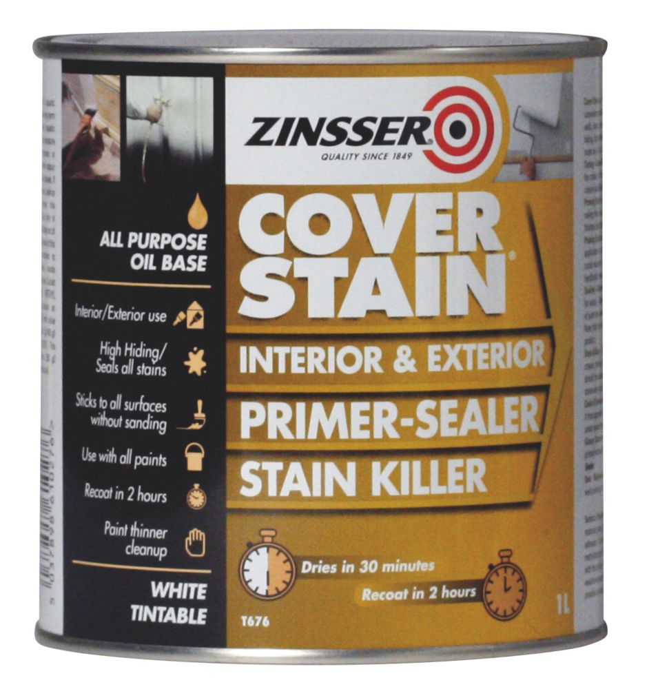 Zinsser Cover Stain Primer White 1ltr