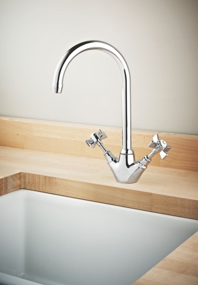 Swirl Premium High Neck Monobloc Mixer Kitchen Tap Chrome