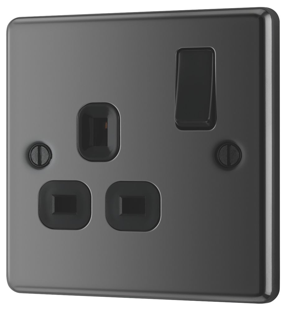 LAP 13A 1-Gang SP Switched Plug Socket Black Nickel with Black Inserts Reviews