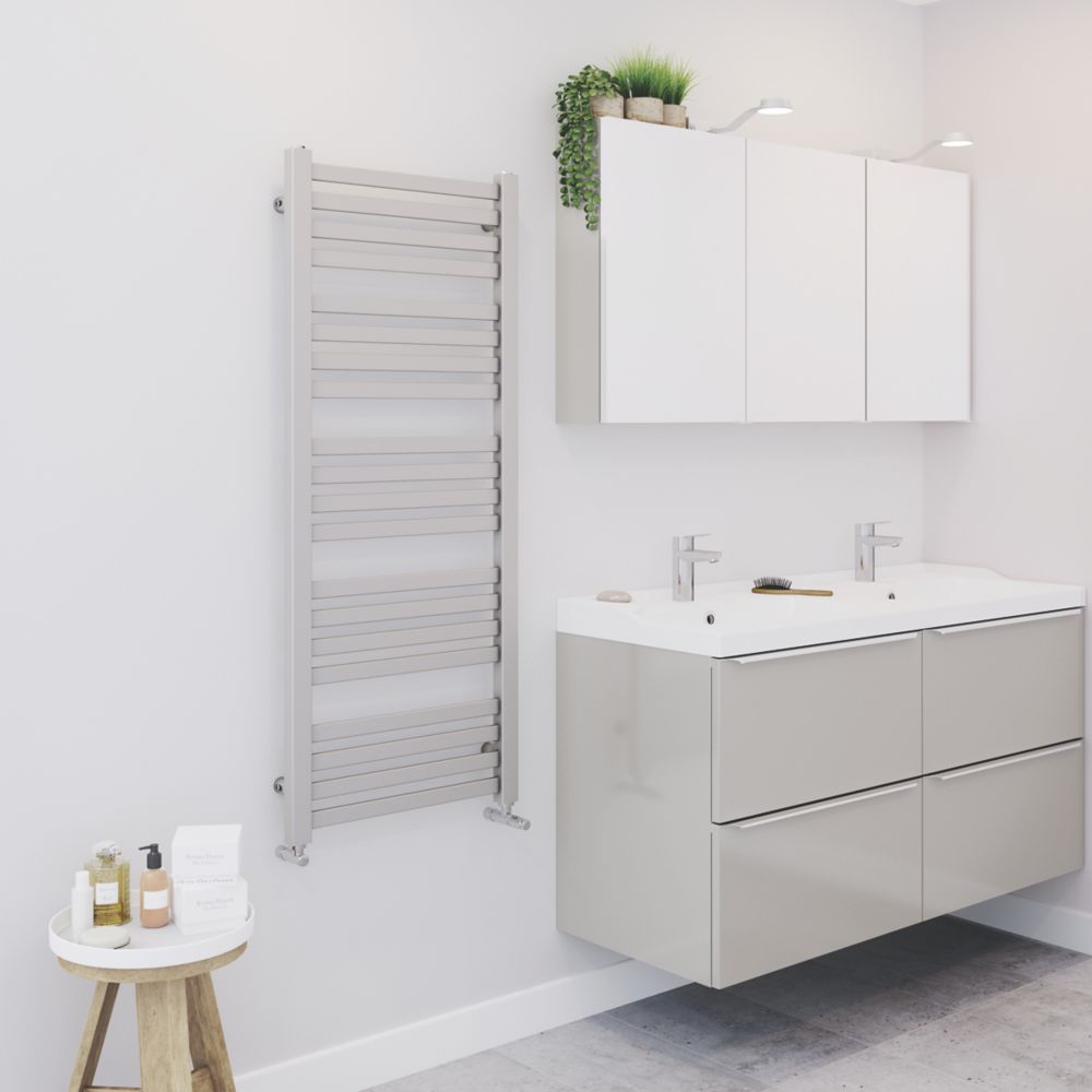 Blyss CAP08GC077 Angled Bar Towel Radiator 1200 x 500mm Silver