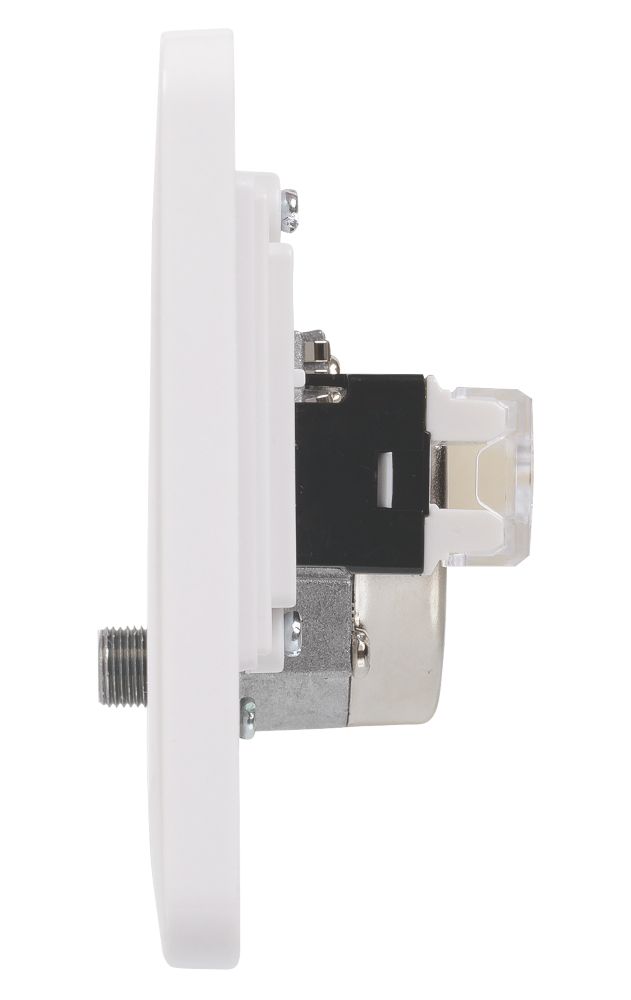 Schneider Electric Lisse 2-Gang Quadruplex Multimedia Socket White with White Inserts