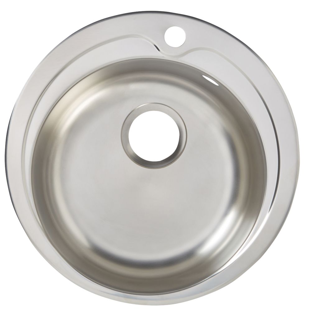 Round Kitchen Sink Stainless Steel 1 Bowl 485 x 485mm