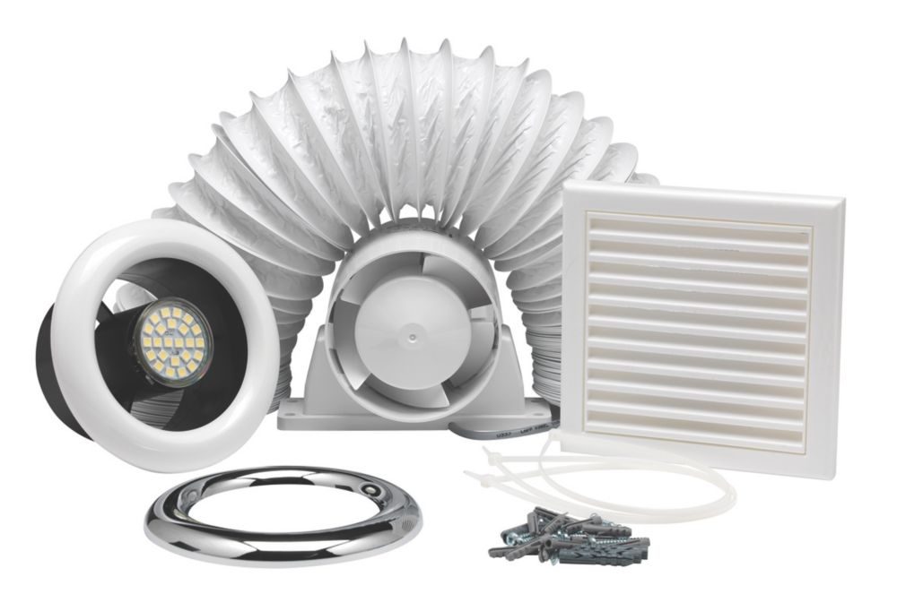 Xpelair In-Line Axial Shower Fan Kit with Timer White / Chrome 100mm Reviews