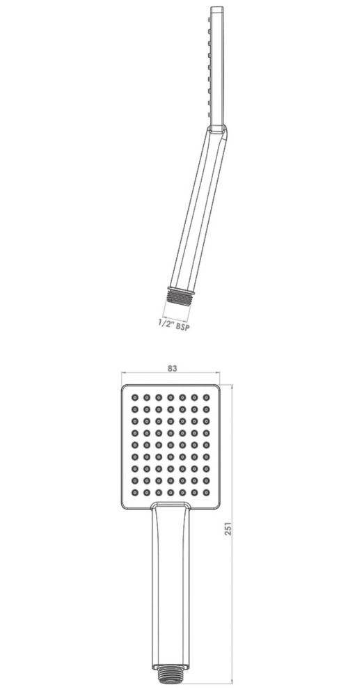 Triton Katie Shower Head Chrome 83 x 251mm