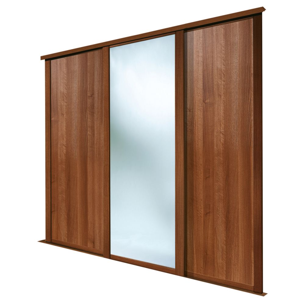 Spacepro Shaker 3 Door Sliding Wardrobe Doors Walnut Mirror 2592