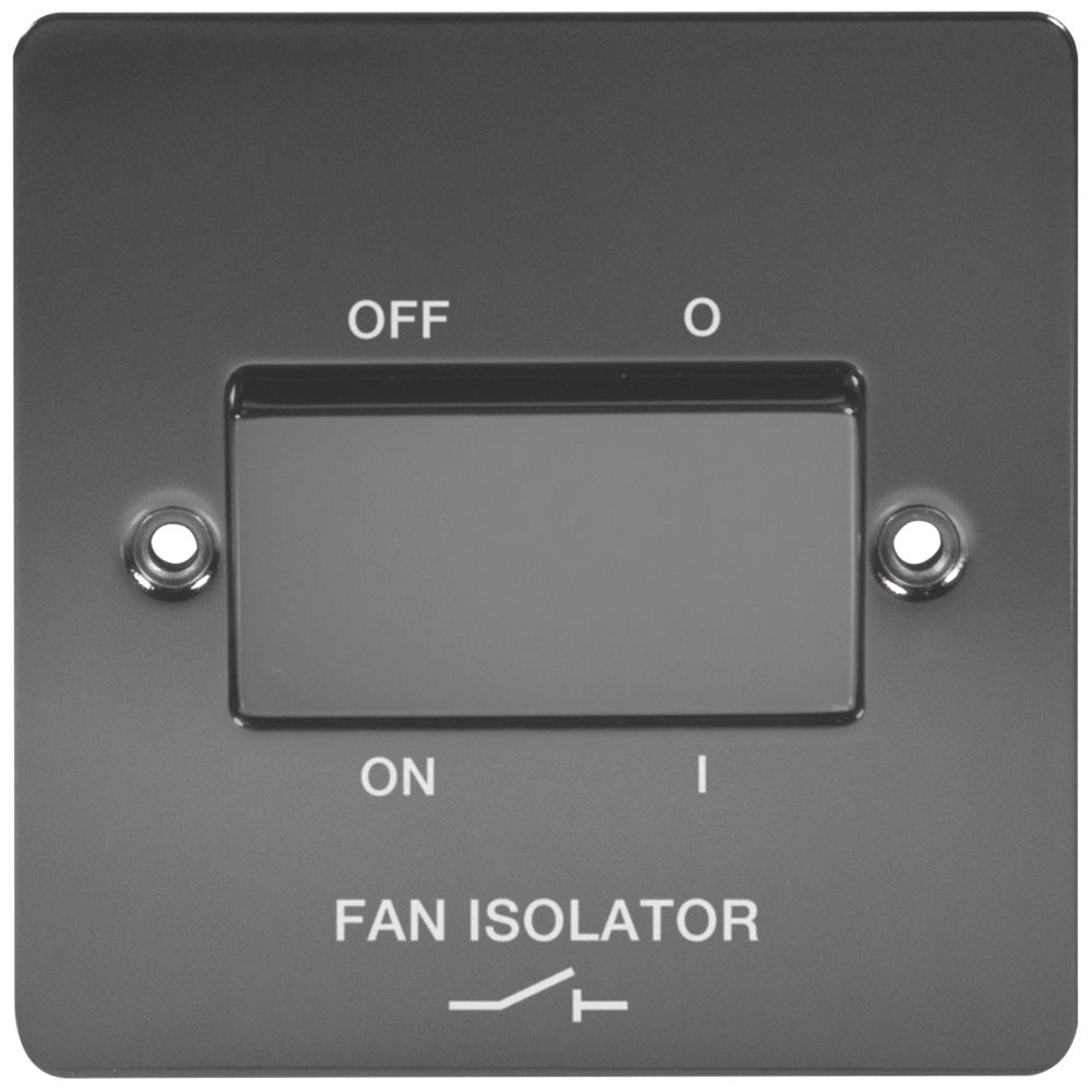 LAP 10A 1-Gang 3-Pole Fan Isolator Switch Black Nickel with Black Inserts