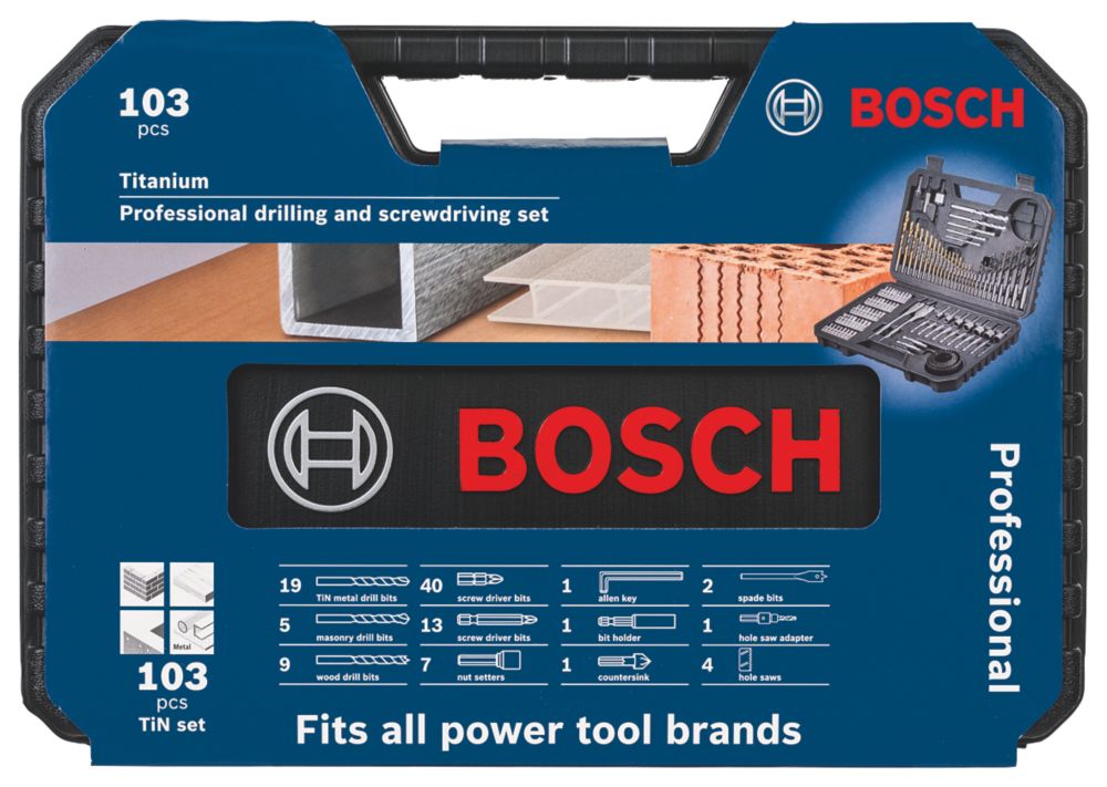 Bosch Straight Shank Drilling & Screwdriving Set 103 Pieces